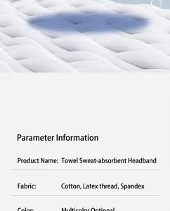 Close-up of sports sweat headband showing breathable fabric texture and material details