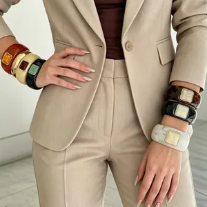 Vintage chunky acrylic bangles in assorted colors for a chic Old Money aesthetic look