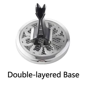 38mm large stainless steel car aromatherapy vent clip with a durable double-layer base