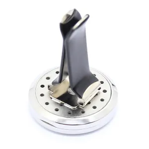Premium stainless steel hollow car aromatherapy vent clip with magnetic opening