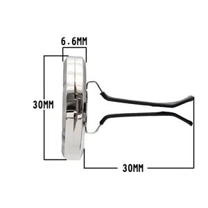 Stainless steel car aromatherapy vent clip with magnetic opening and 30mm diameter