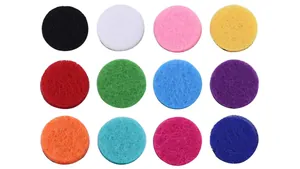 Set of 12 colorful 30mm felt refill pads for aromatherapy car diffusers