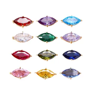 Colgantes de circonita cúbica de colores marquise para la creación de joyería artesanal