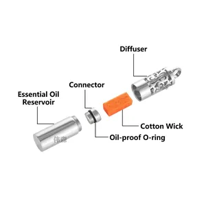 316L roestvrijstalen etherische olie diffuser ketting met interne componenten