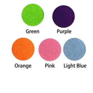 Detailed view of five colorful felt essential oil diffuser pads in a 5-pack set