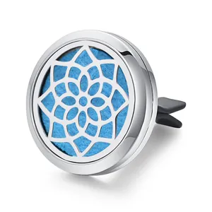 Difusor de Aromaterapia para Coche de Acero Inoxidable con Girasol Clip de Ventilación para Aceites Esenciales