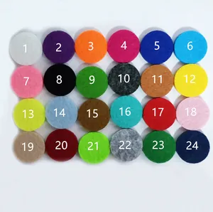 Lot de 24 tampons ronds colorés en feutre pour flacons diffuseurs de parfum aromathérapie