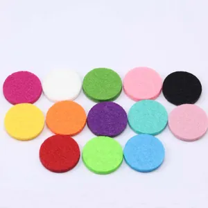 Set of multi-color round felt pads for essential oil diffuser pendants and lockets