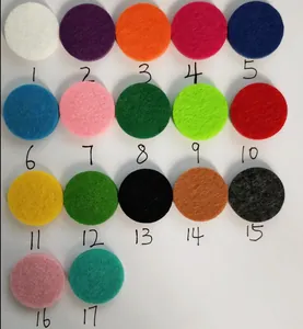 Set of 17 colorful round felt replacement pads for essential oil diffuser jewelry lockets