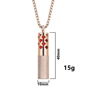 Collana diffusore per aromaterapia in oro rosa opaco in acciaio inox 15g