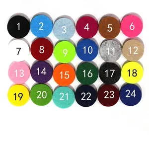 24 colorful circular replacement felt pads for aromatherapy essential oil pendants