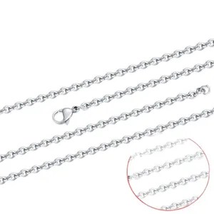 High-quality 304 stainless steel O-chain necklace featuring a secure lobster clasp