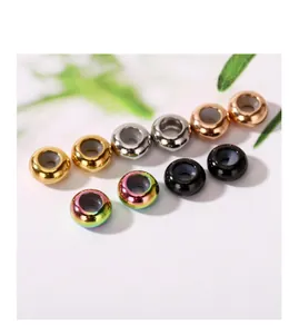 Detailed view of multicolored adjustable sliding positioning beads for bracelets