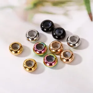 Colorful adjustable sliding positioning beads with rubber cores for DIY jewelry making