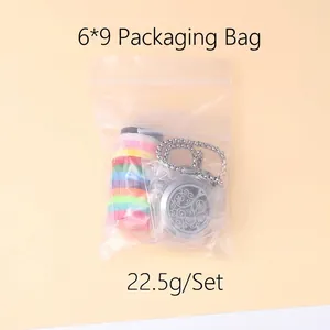 Stainless steel 25mm aromatherapy locket diffuser jewelry set with colorful pads