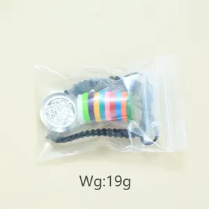 25mm stainless steel aromatherapy locket braided bracelet with colorful felt pads