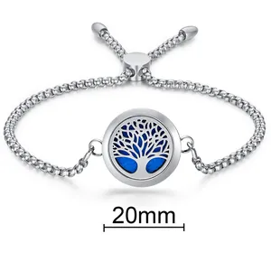 Tree of Life aromatherapy locket bracelet with 20mm diameter measurement