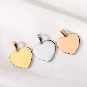 Drie hartvormige roestvrijstalen spiegel gepolijste hangers voor DIY sieraden maken