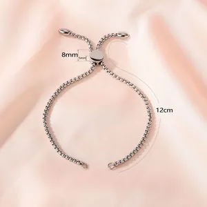 Verstelbare roestvrijstalen DIY-armband boxketting met schuifkraalsluiting 12cm