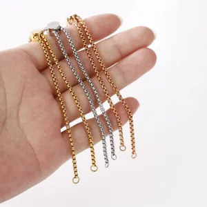 Verstelbare roestvrijstalen DIY-armbanden met boxketting in goud, zilver en roségouden kleur