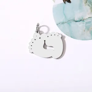 Mirror polished stainless steel baby footprint pendant charm for DIY jewelry making
