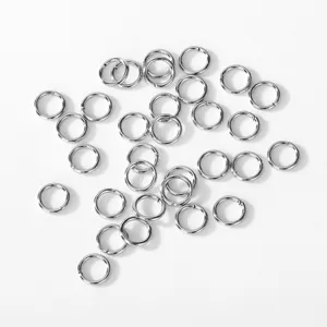 Close-up of 304 stainless steel open jump rings for jewelry making