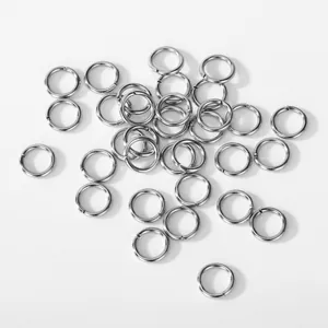 Macro view of high-quality 304 stainless steel open jump rings for handmade DIY jewelry