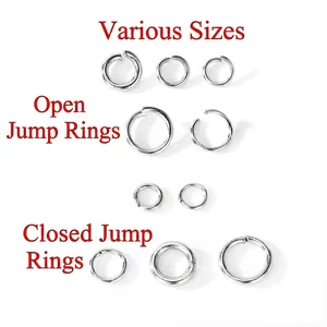 Stainless Steel Open Jump Rings Closed Rings Jewelry Connectors DIY Accessories Findings For Necklaces Bracelets Jewelry Making