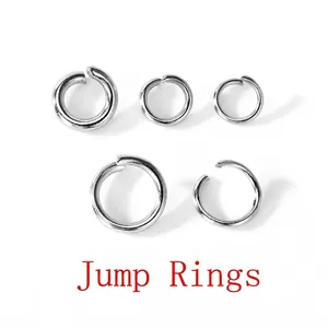 304 stainless steel open jump rings in various sizes for DIY jewelry making