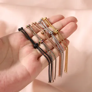 Adjustable stainless steel sliding bead bracelets in five metallic finishes for DIY jewelry