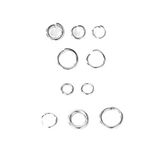 Collection of various sizes 304 stainless steel open and closed jump rings for jewelry DIY