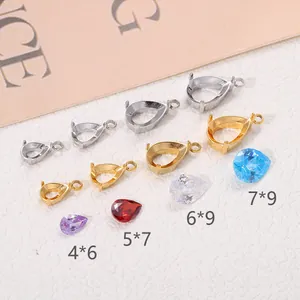 Peervormige zirkonia-zettingen en glasstenen voor het maken van DIY-kettingen en hangers