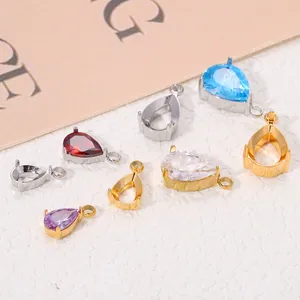Peervormige zirkoon zettingen en waterdruppel hangers voor DIY sieraden accessoires