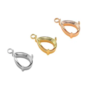 Peervormige roestvrijstalen hangerzettingen in zilver goud en roségoud voor doe-het-zelf