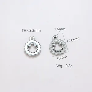 Pendentifs en acier inoxydable avec strass et paramètres de taille pour bijoux DIY