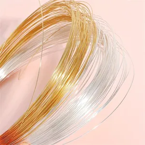 Detail view of 14K gold and silver plated copper jewelry wire for DIY crafting and beading
