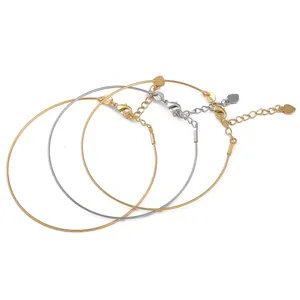 Set di tre braccialetti regolabili in filo di rame che mantiene il colore, oro e argento