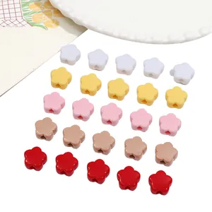 Perles Fleurs en Acrylique Multicolore Perles en Vrac à Cinq Pétales pour Création de Bijoux DIY Accessoires de Bracelet Collier Matériel Artisanal