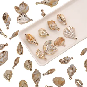 Collection of acrylic faux shell charms for DIY jewelry making and craft accessories