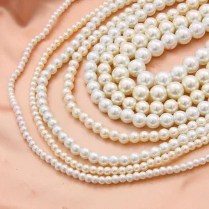 Perles en Vrac Ronde en Verre Imitation Perle Colorées Brillantes Perles Artificielles Pour Fabrication Bijoux DIY Colliers Bracelets Accessoires