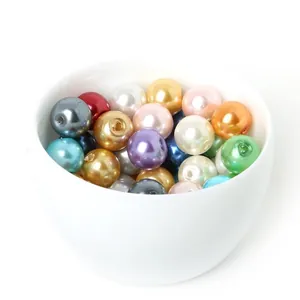 Perles d'imitation en verre rondes colorées pour la création de bijoux DIY