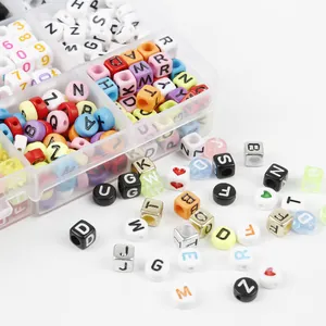 Acryl Alfabet Kralen Voor Kinderen DIY Sieraden Maken Materiaal Multi Kleur Letter Cijfer Kralen Hobby Accessoires