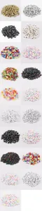 Detailed view of various acrylic square alphabet and number beads for DIY jewelry