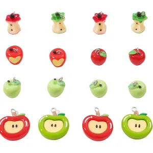 Assortiment de breloques pommes 3D en résine pour la fabrication de bijoux et chaussures