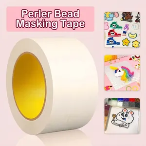 White masking tape for fuse beads DIY craft projects shown with application examples.