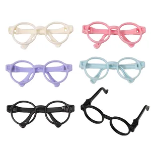Selection of colorful miniature round toy glasses for DIY crafts and doll accessories