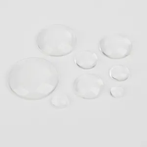 Set of premium clear round glass cabochons in various sizes for DIY jewelry making