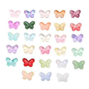 Perles papillon translucides multicolores 10x14mm pour la création de bijoux DIY