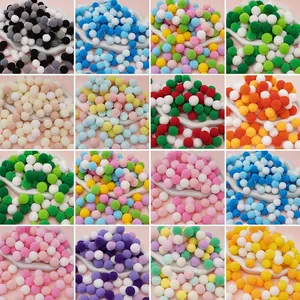 Colorful High Elastic Polyester Pompoms For DIY Handcrafts And Holiday Decorations Soft Round Plush Balls For School Projects