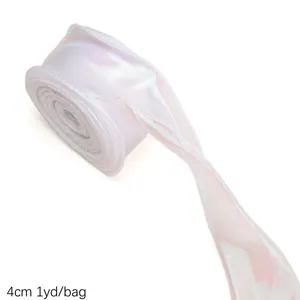 4cm wide iridescent wavy fishtail organza ribbon roll for floral gift box packaging DIY